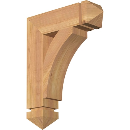 Ekena Millwork Thorton Arts & Crafts Smooth Bracket, Western Red Cedar, 3 1/2"W x 14"D x 18"H BKT04X14X18THR03SWR